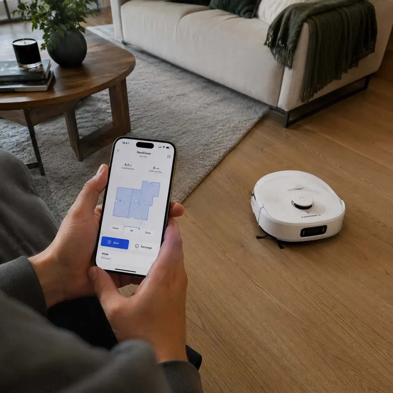 NaviClean configurato tramite app